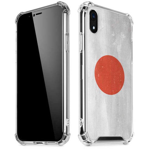 Japanese Flag Distressed iPhone XR Clear Case